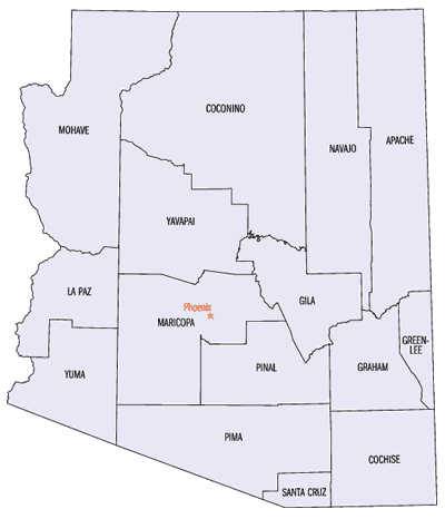 Arizona county map